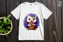 Cute hedgehog dessert clipart sublimation png Product Image 2