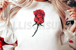 Vibrant Red Rose Illustration Romantic Floral Design Product Image 2