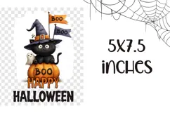Cartoon Halloween Cat Towel, Halloween Black Cat Sublimation Product Image 2