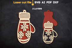 Mitten Christmas Ornament SVG laser cut files for Glowforge Product Image 2