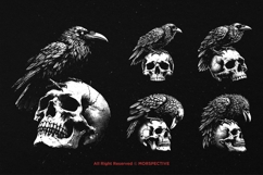 10 Bundle Dark Art Raven Bird Crow Skull Gothic Horror Product Image 3