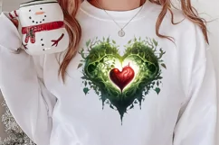 Christmas Hearts Watercolor Clipart, Christmas PNG Product Image 2