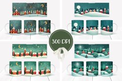 Christmas Village Mug Design, Winter Mug Wrap Product Image 2