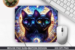 Halloween Cat Mouse Pad Sublimation, Halloween Mouse Pad PNG Product Image 1