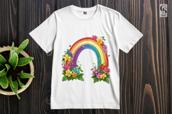 Colorful Floral Rainbow Clipart Sublimation PNG Product Image 2