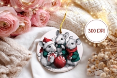 Cartoon Christmas Mice Ornament, Christmas Ornament Product Image 2