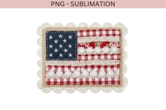 Patriotic Patchwork Flag PNG, Floral USA Flag Clipart Product Image 2