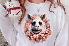 Cute Pink Christmas Animals Clipart Sublimation Product Image 2