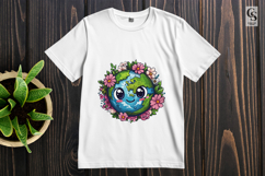 Cute Earth Planet Clipart Sublimation PNG Product Image 2