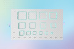 Square Square 1 Earring Clay Cutter - Cookie Cutter STL File Product Image 2