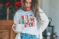 Retro Groovy Believe Merry Christmas PNG Product Image 4