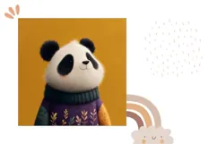 Baby Panda Pillow PNG, Cartoon Panda Pillowcase Sublimation Product Image 2