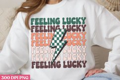 Feeling Lucky PNG, Groovy ST Patricks Sublimation PNG Product Image 1