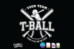 T-Ball Team SVG Design Editable Baseball Logo Cut Files Product Image 2