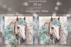 Horse and Flowers Tumbler Sublimation Wrap 20 oz Product Image 2