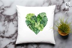 Tropical Leaf Heart Frame Clipart Sublimation PNG Product Image 2