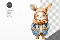 Christmas clipart, Bunny clipart, Winter clipart Product Image 1