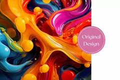 Liquid Paint Tumbler Template, Fluid Art Tumbler Design Product Image 2