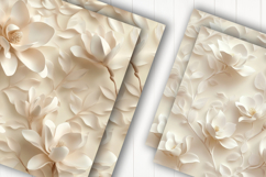 Beige magnolia flower digital paper Product Image 2