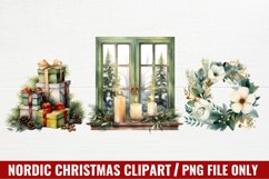 Watercolor Nordic Christmas Clipart Product Image 1