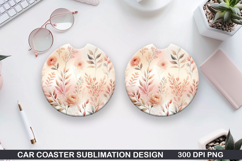 Car Coaster Sublimation| Coaster PNG Design Product Image 1