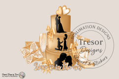 Gold Wedding Cake PNG Clipart Love Is In The Air Bride PNG Product Image 1