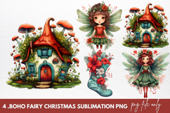 Boho Fairy Christmas Clipart Sublimation Product Image 1