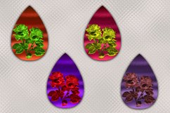 Hanging Earrings with Roses I 12 Earrings Designs, PNG Product Image 3