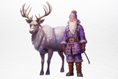 Christmas purple santa claus sublimation PNG Product Image 2