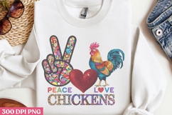 Peace Love Chickens PNG, Chicken Farm Sublimation PNG Product Image 3