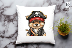 Watercolor Pirate Puppy Dog Clipart Sublimation PNG Product Image 2