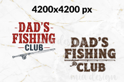 Dad's Fishing Club PNG, Distressed Fishing Sublimation Product Image 2