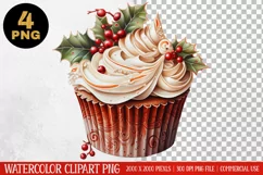 Christmas Cupcake Clipart PNG | Graphics| Christmas Ornament Product Image 2