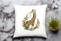 Watercolor Giraffe Clipart Bundle PNG Product Image 3