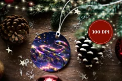 Neon Christmas Ornament, Neon Glitter Snake Ornament PNG Product Image 2