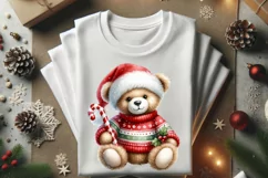 Watercolor Christmas Santa Bear Xmas Clipart Product Image 2
