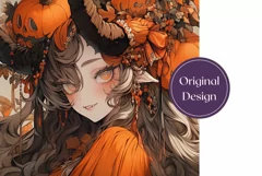 Kawaii Halloween Girl Sublimation, Halloween Tumbler Wrap Product Image 2