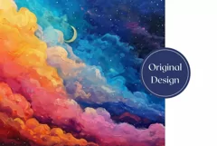Sky Art Tumbler Design, Colorful Clouds Tumbler Sublimation Product Image 2