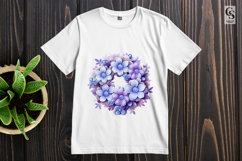 Blue Purple Floral Bouquet Clipart Sublimation PNG Product Image 2