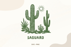 Saguaro SVG | Desert Cactus Illustration | Arizona PNG Product Image 1