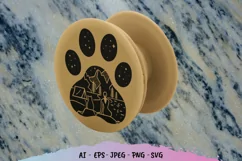 Monogram Girl and Pet at Campsite in Animal Paw SVG Product Image 2