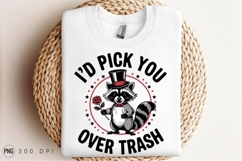 Cute Raccoon With Rose Id Pick You Sublimation PNG Product Image 3