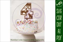 Safari animal number cake toppers SVG cut files Product Image 2