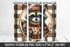 Raccoon Skinny Tumbler 20oz Wrap Design, Animal Tumbler Wrap Product Image 1