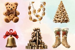 Leopard Print Christmas Clipart Bundle, Leopard Print Christ Product Image 3
