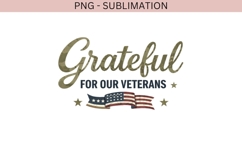 Grateful for Our Veterans PNG | Patriotic Script Design Product Image 2