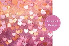 Love Hearts Tumbler Wrap, Glitter Tumbler Sublimation Product Image 2