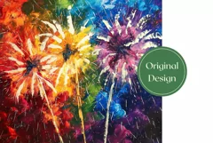 Fireworks Tumbler Wrap Design, Art Tumbler Sublimation PNG Product Image 2