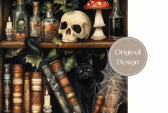 Black Cat Tumbler Wrap Design, Mushrooms Tumbler Template Product Image 2