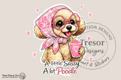 Sassy Poodle PNG Cute Dog Lover Sublimation Design Funny Pet Product Image 1